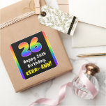 [ Thumbnail: 26th Birthday: Rainbow Spectrum # 26, Custom Name Sticker ]