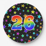 [ Thumbnail: 26th Event: Bold, Fun, Colorful Rainbow 26 Paper Plates ]