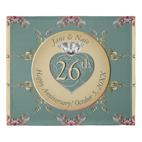 26th or Any Anniversary Duvet Cover