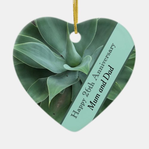 26th Wedding Anniversary Jade   Ceramic Ornament