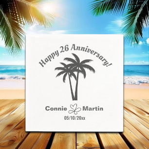 26th Wedding Anniversary Palm Trees Napkins