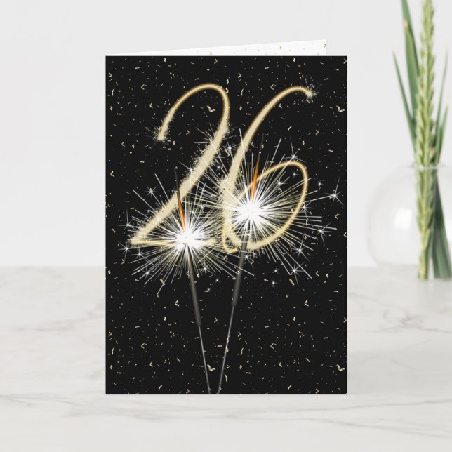 26th wedding anniversary sparklers card (Front)