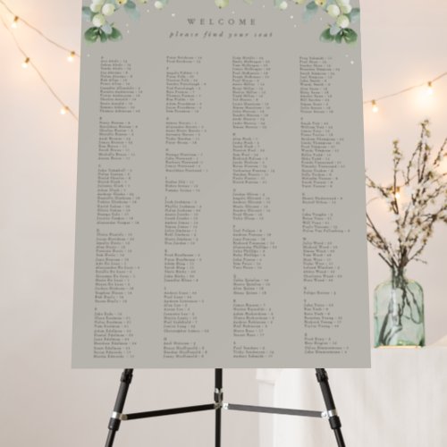26x38 Alphabetical Seating Chart for 250 People Foam Board