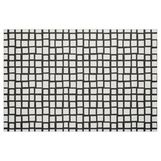270215 Irregular rectangles - White on Black Fabric
