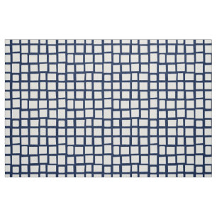 270215 Irregular rectangles - White on Dk Blue Fabric