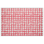 270215 Irregular rectangles - White on Red e6001c Fabric