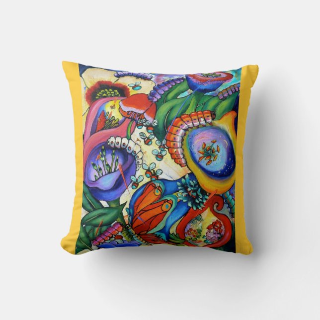 2759 Caterpillars In Our Garden Cushion - crocus (Front)