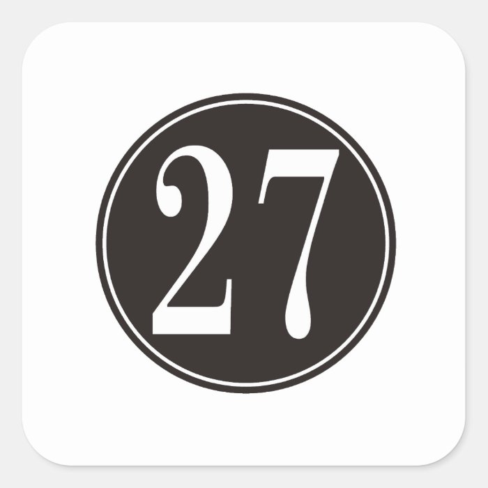 #27 Black Circle Square Stickers