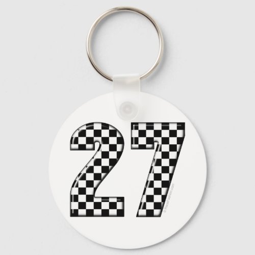 27 checkers flag number keychain