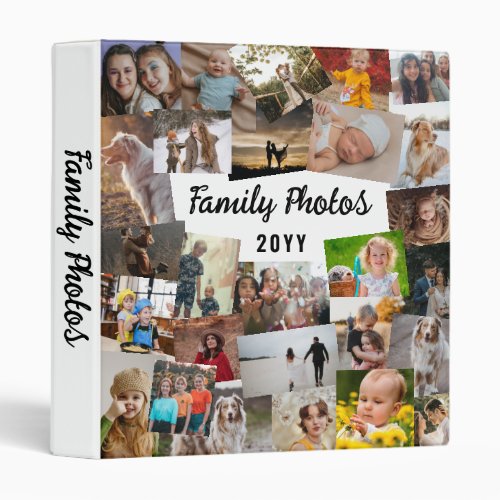 27 Overlapping Family Photos Collage Template 3 Ring Binder