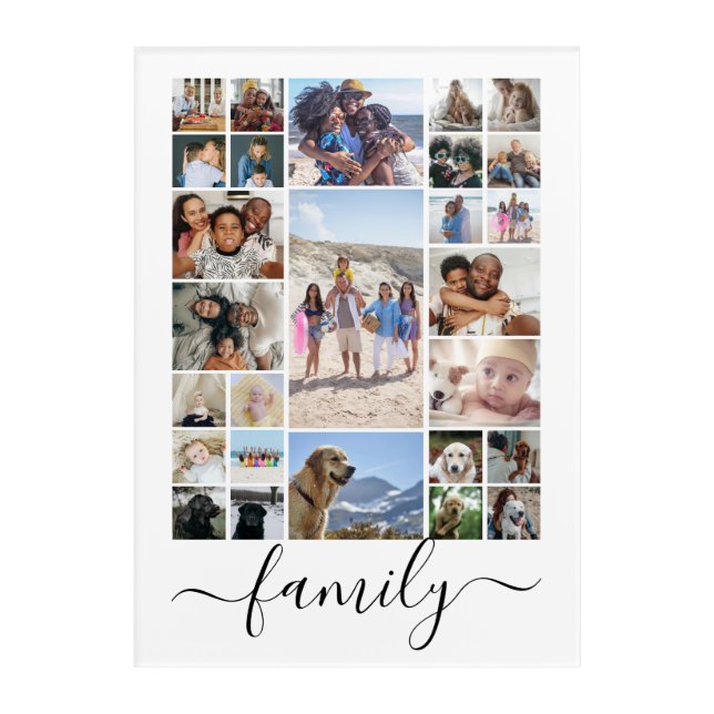 27 Photo Collage Personalized Acrylic Print (Front)