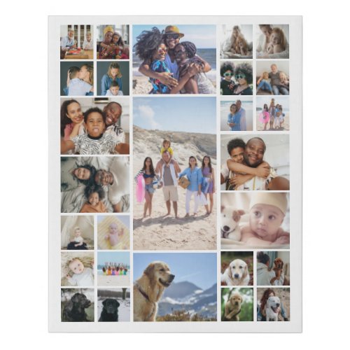 27 Photo Collage Personalized Faux Canvas Print