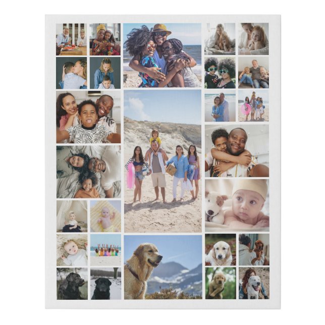 27 Photo Collage Personalized Faux Canvas Print (Front)