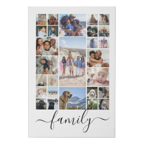27 Photo Collage Personalized Faux Canvas Print