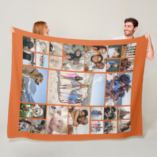 27 Photo Collage Personalized Fleece Blanket