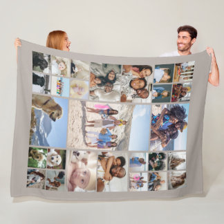 27 Photo Collage Personalized Fleece Blanket