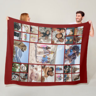 27 Photo Collage Personalized Fleece Blanket