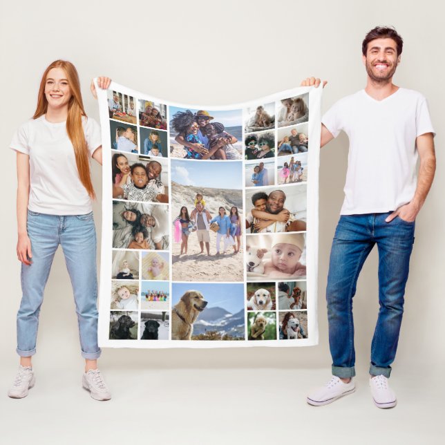 27 Photo Collage Personalized Fleece Blanket (In Situ)
