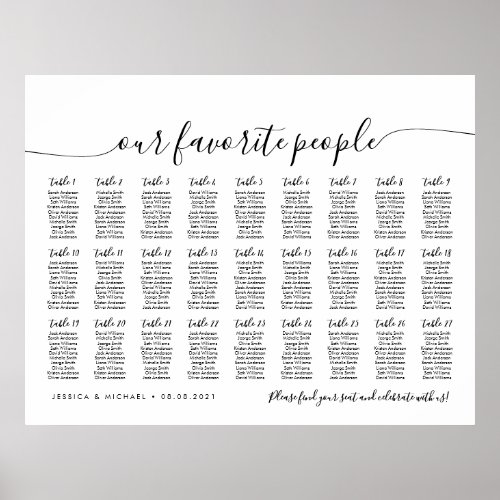 27 Table Elegant Our Favorite People Seating Chart