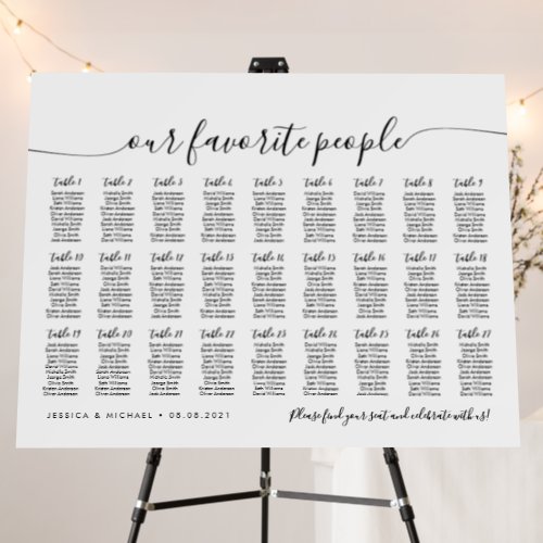 27 Table Elegant Our Favorite People Seating Chart Foam Board