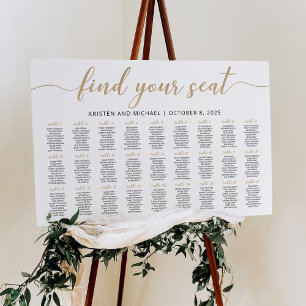 27 Tables Find Your Seat Seating Chart Plan