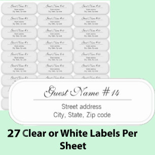 27 Wedding Guest Custom Clear or White Address  Sticker