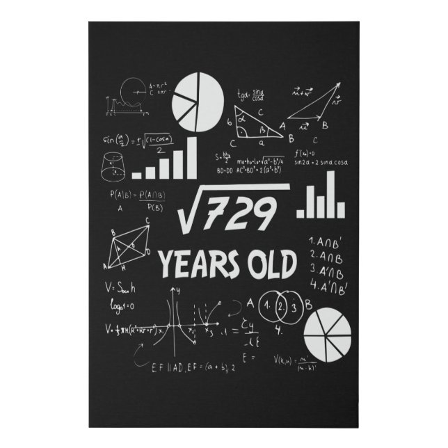 27 Year Old Bday Math Teacher 27th Birthday Gift Faux Canvas Print (Front)