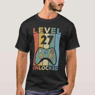27 Year Old Gifts Men Gamer 27th Birthday Gift T-Shirt