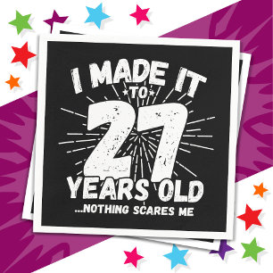 27 Year Old Sarcastic Meme Funny 27th Birthday Napkins