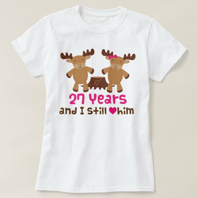 27th Anniversary Gift For Her T-Shirt (Design Front)