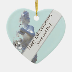 27th Anniversary Sculpture editable Ceramic Ornament