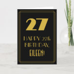 [ Thumbnail: 27th Birthday ~ Art Deco Inspired Look "27" & Card ]