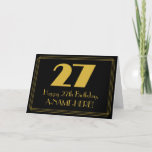 [ Thumbnail: 27th Birthday: Art Deco Inspired Look "27" & Name Card ]
