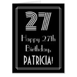 [ Thumbnail: 27th Birthday — Art Deco Inspired Look “27” + Name Card ]