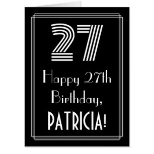 27th Birthday — Art Deco Inspired Look “27” + Name Card