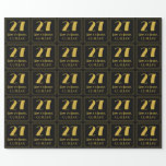 [ Thumbnail: 27th Birthday ~ Art Deco Inspired Look "27", Name Wrapping Paper ]