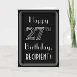 [ Thumbnail: 27th Birthday: Art Deco Style # 27 & Custom Name Card ]