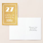 [ Thumbnail: 27th Birthday ~ Art Deco Style "27" & Custom Name Foil Card ]