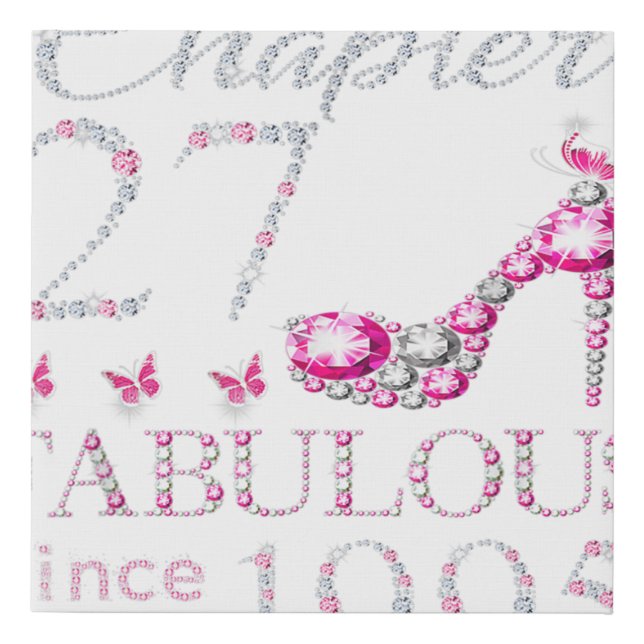 27th Birthday Chapter 27 Fabulous Since 1995  Faux Canvas Print (Front)