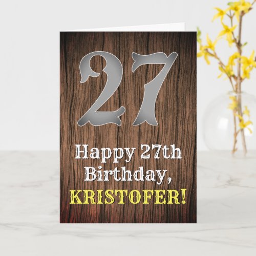 27th Birthday Country Western Inspired Look Name Card