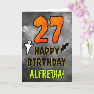 27th Birthday: Eerie Halloween Theme + Custom Name Card