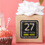 [ Thumbnail: 27th Birthday: Floral Flowers Number, Custom Name Sticker ]
