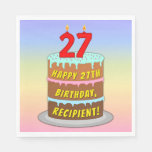 [ Thumbnail: 27th Birthday: Fun Cake and Candles + Custom Name Napkins ]