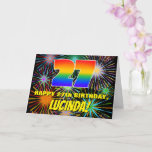 [ Thumbnail: 27th Birthday: Fun, Colorful Celebratory Fireworks Card ]