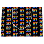 [ Thumbnail: 27th Birthday: Fun Rainbow Event Number 27 Pattern Gift Bag ]
