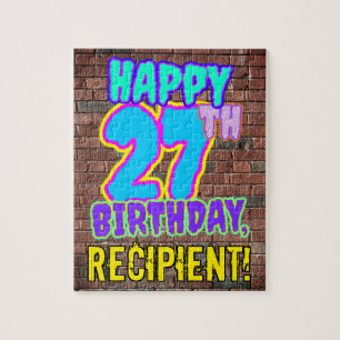 27th Birthday ~ Fun, Urban Graffiti Inspired Look Jigsaw Puzzle