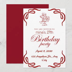 27th birthday invitation template girls