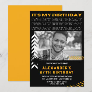 27th birthday invitations Men Photo Spray paint