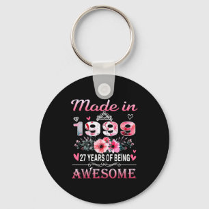 27th Birthday Made In 1999 27 Years Of Being Aweso Keychain