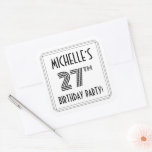 [ Thumbnail: 27th Birthday Party: Art Deco Style + Custom Name Sticker ]